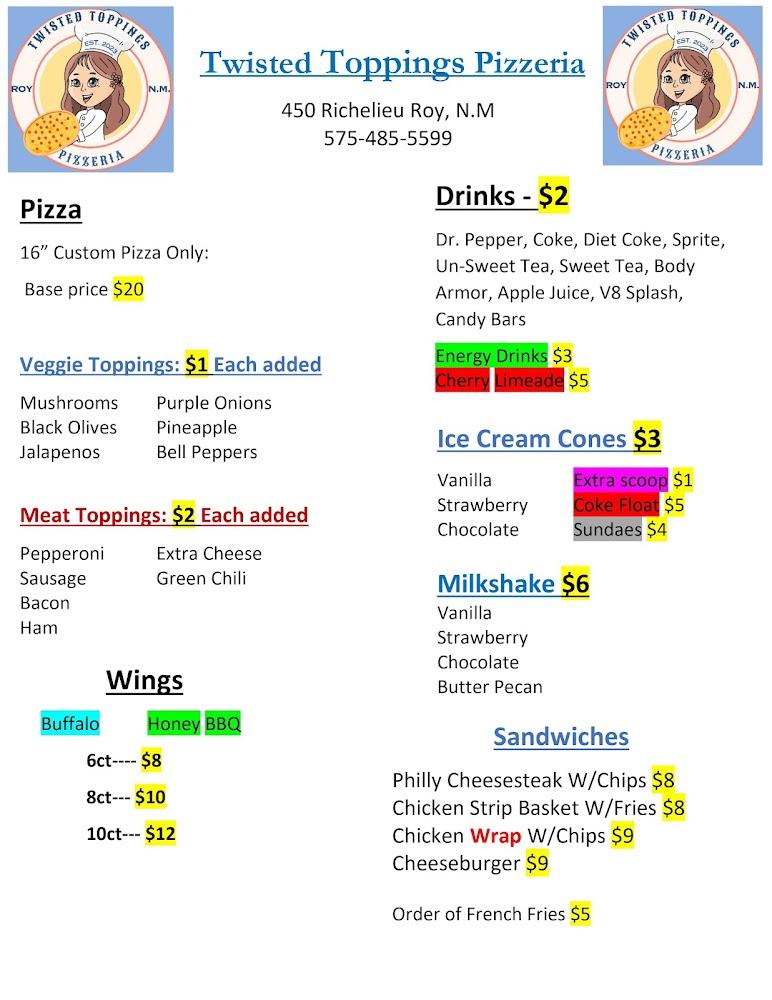 Twisted Toppings Pizzeria Menu image 2